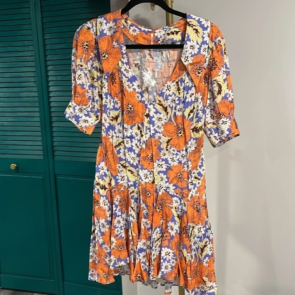 Free People NEW Sugar Crush Dress in Cobalt Combo - XS